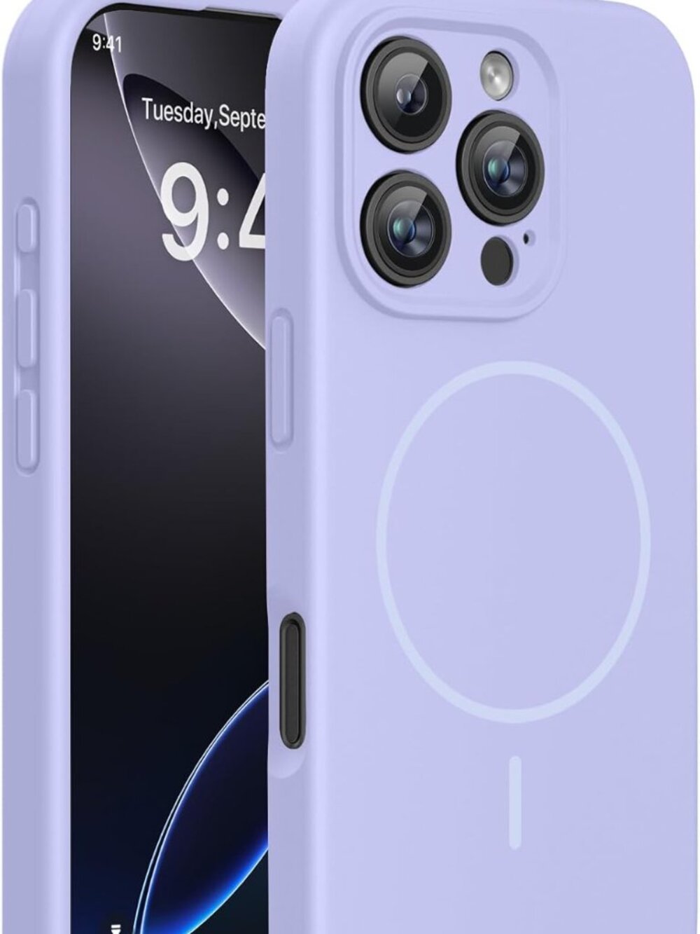 Miracase iPhone 16 Pro Magnetic Silicone Case MagSafe Shockproof Light Purple